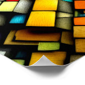 Poster Dessin Pastel Dimensional Abstrait Vertical (Coin)