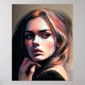 Poster Dessin pastel d'une femme (Devant)