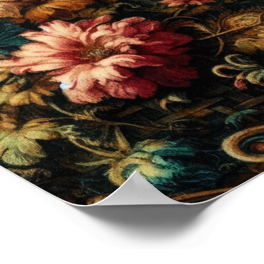 Poster Dessin pastel d'une tapisserie ancienne (Coin)