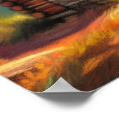 Poster Dessin Pastel dur du Cabine de bille dans les bois (Coin)