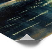 Poster Dessin Pastel Jardin Étang Plein Arbre (Coin)