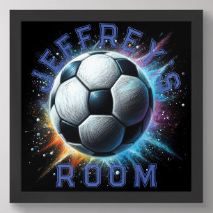 Poster Dessin Pastel Soccer Ball Power Personnaliser
