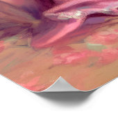 Poster Dessin pastel Tissu rose et Rose (Coin)