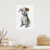 Poster Dessin Pit Bull Puppy (Cuisine)