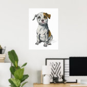 Poster Dessin Pit Bull Puppy (Bureau à domicile)