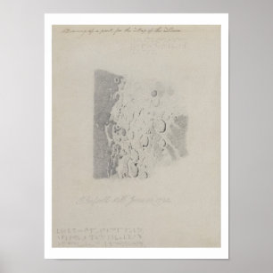 Poster Dessin pour la carte de la lune, 1794 (crayon sur 