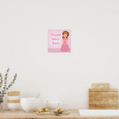 Poster Dessin Princesse personnalisable Mur Art pour enfa (Cuisine)