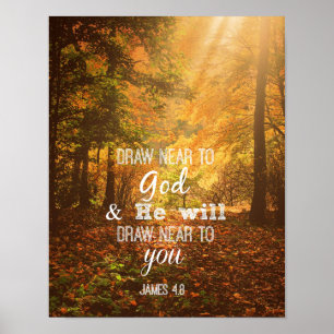 Poster Dessin Proximité de Dieu Bible Verse