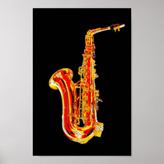 Poster Dessin saxophone (Devant)