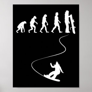 Poster Dessin Simple Evolution Snowboard