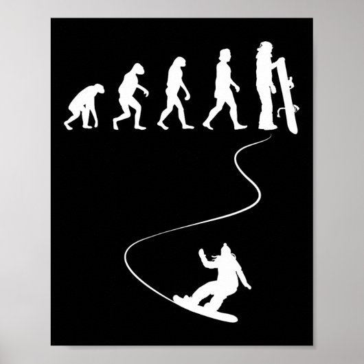 Poster Dessin Simple Evolution Snowboard (Devant)