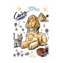 Dessin simpliste du Sphinx Le Caire Égypte