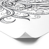 Poster Dessin tête Unicorne petit (Coin)