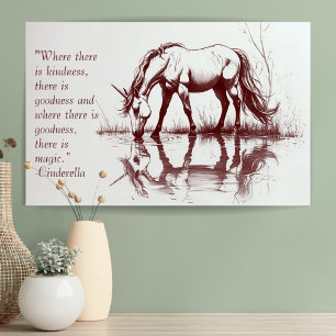 Poster Dessin Unicorne Citation personnalisée Inspiration