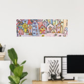 Poster dessin urbain pour enfants (Bureau à domicile)