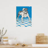 Poster Dessin vintage Bulldog (Cuisine)