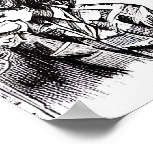 Poster Dessin vintage Fille de mode (Coin)