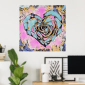 Poster Dessin Whimsical joli coeur coloré (Bureau à domicile)