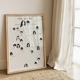 Poster Dessinez votre visage Autre Mariage 100 livre d'hô