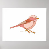 Poster Dessins charmants d'oiseaux faits à la main (Devant)