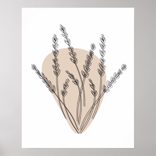 Poster Dessins de branches et de feuilles (Devant)