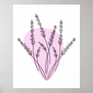 Poster Dessins de branches et de feuilles
