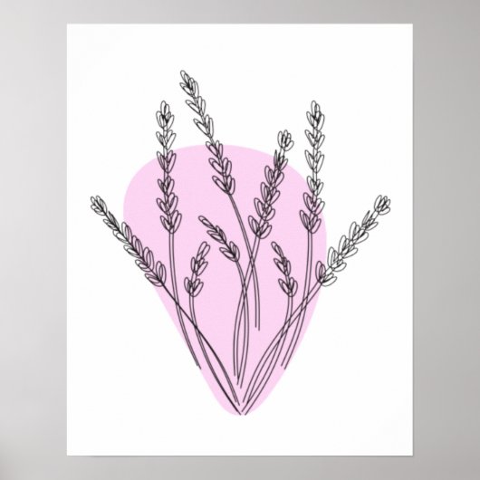 Poster Dessins de branches et de feuilles (Devant)