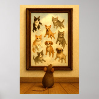Poster Dessins de chats et de chiens drôles pour les murs
