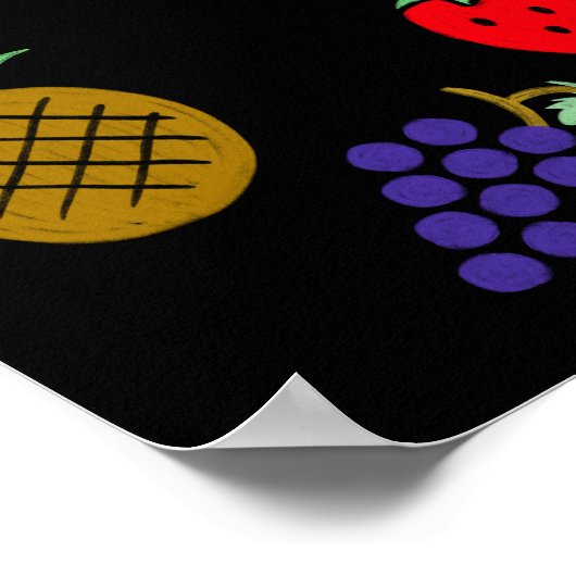 Poster Dessins de fruits colorés (Coin)