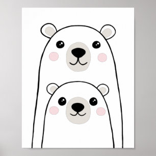 Poster Dessins mignons d'ours pour la chambre des enfants
