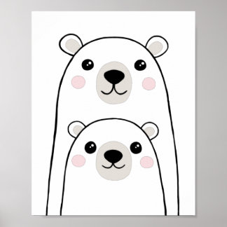 Poster Dessins mignons d'ours pour la chambre des enfants