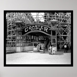 Poster Dessous de verre à rouleaux à Glen Echo Park 1928