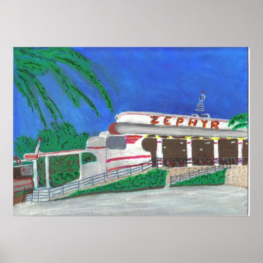 Poster Dessous de verre à rouleaux Zephyr à la plage (Devant)