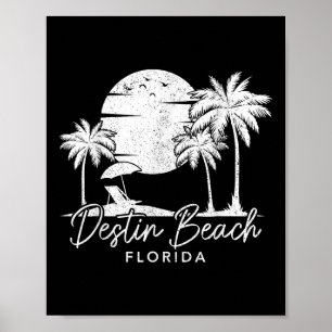 Poster Destin Beach Floride Fl Vintage Sunset Surfer Vaca