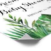 Poster Destination Baby shower de verdure tropicale Bienv (Coin)