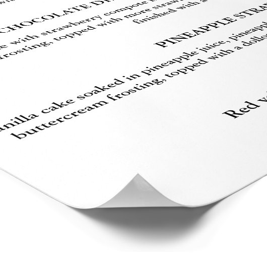 Poster Destination Cupcake mariage menu dessert signe (Coin)