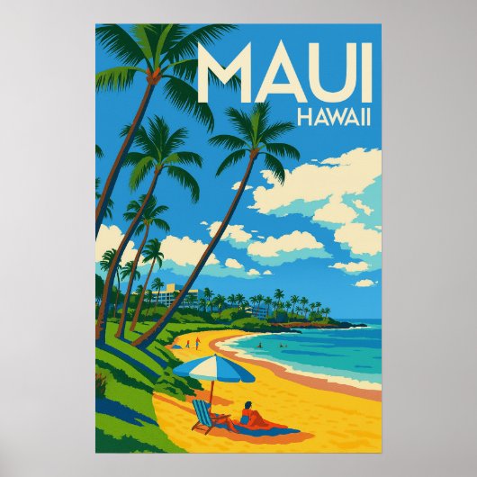 Poster Destination de vacances d'été Hawaï (Devant)
