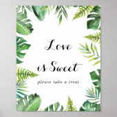 Poster Destination Tropical Green Love Is Sweet Sign (Devant)