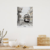 Poster Destination Voyage Lisbonne Watercolor Wall Art (Cuisine)