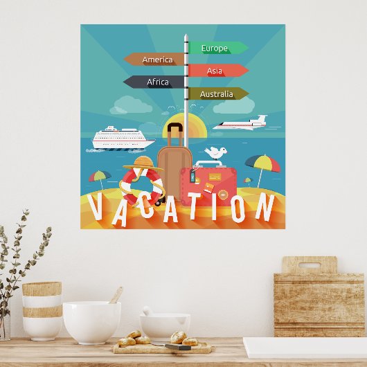 Poster Destinations de vacances (Cuisine)