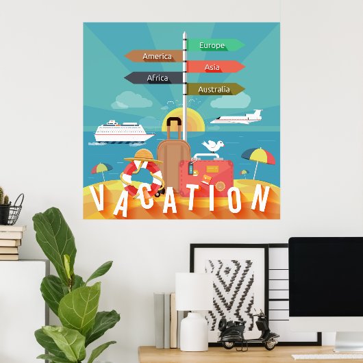 Poster Destinations de vacances (Bureau à domicile)