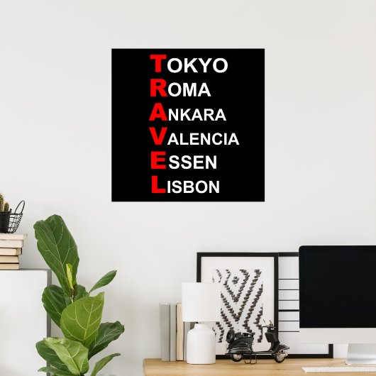 Poster destinations de voyage (Bureau à domicile)