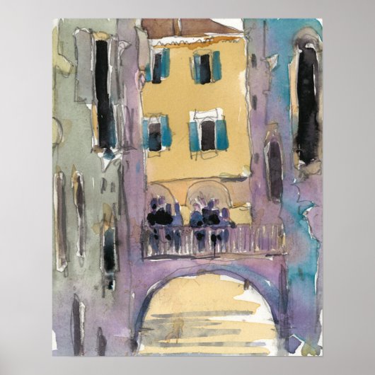 Poster Destinations | Vue sur le pont du canal de Venise (Devant)