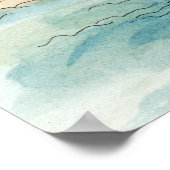 Poster Destinations | Watercolor Beach & Bâtiments (Coin)