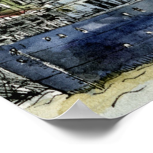 Poster Destinations | Watercolor River Thames Waterfront (Coin)