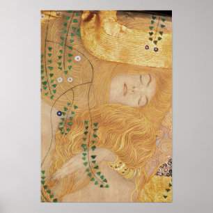 Poster Détail de Gustav Klimt   des serpents de l'eau I