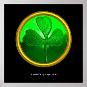 Poster Détail de trèfle de CŒUR CELTIQUE DE SAINT PATRICK