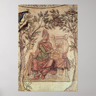 Poster Détail d'Orphée charmant les animaux