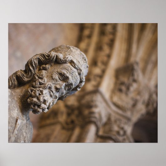 Poster Détail du cloître statue du Patriarche Zacarias (Devant)