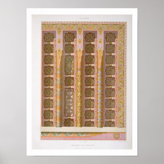 Poster Détail du grand plafond de la Mosquée d'El- (Devant)